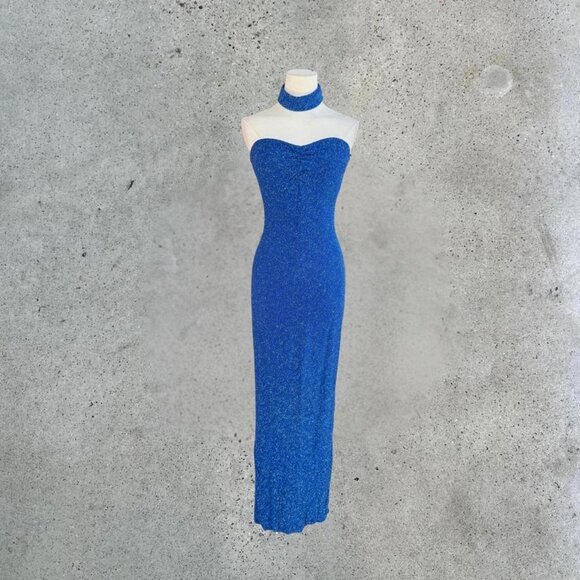 Vintage Royal Blue Formal Gown - Picture 1 of 8